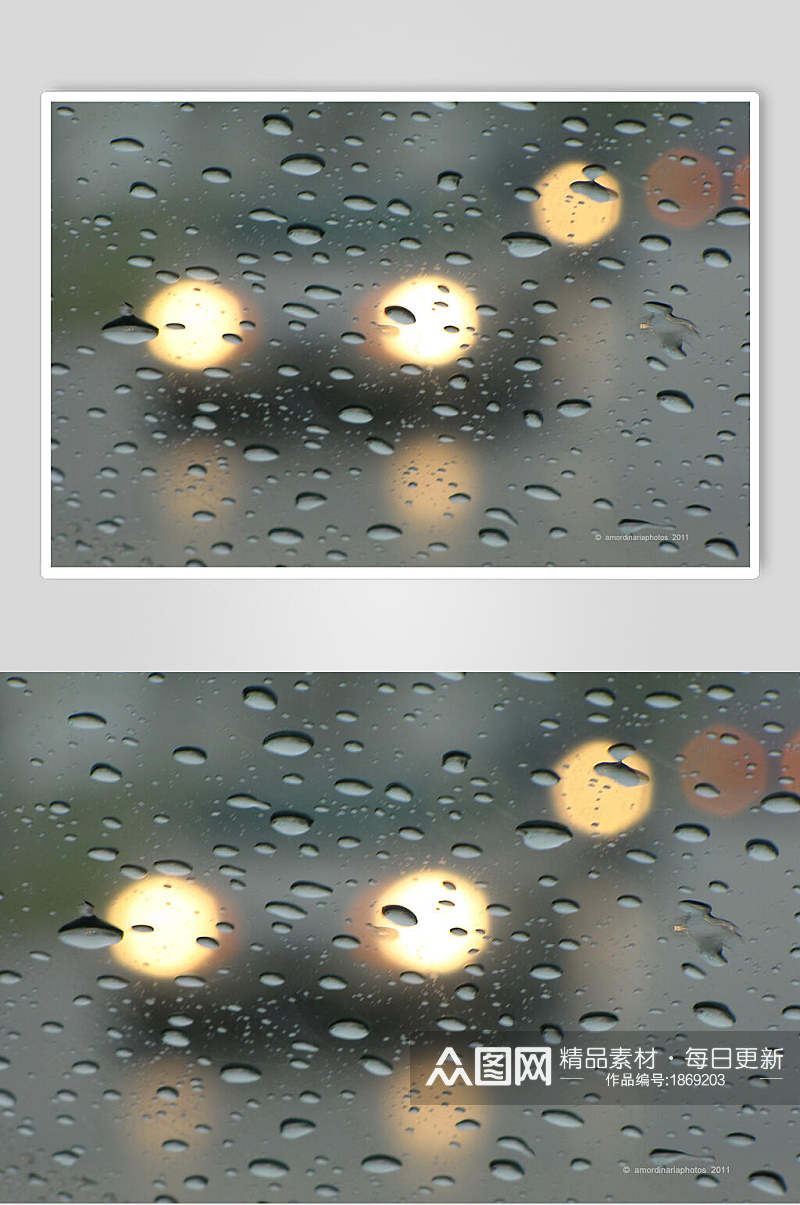 清新透明水珠雨滴图片素材