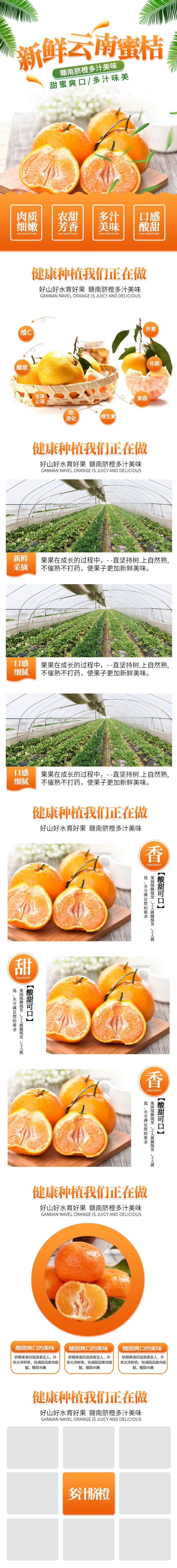 新鲜云南蜜桔食品电商详情页素材