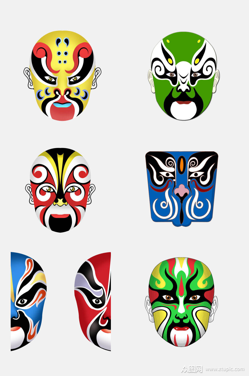 变脸脸谱免抠设计元素素材