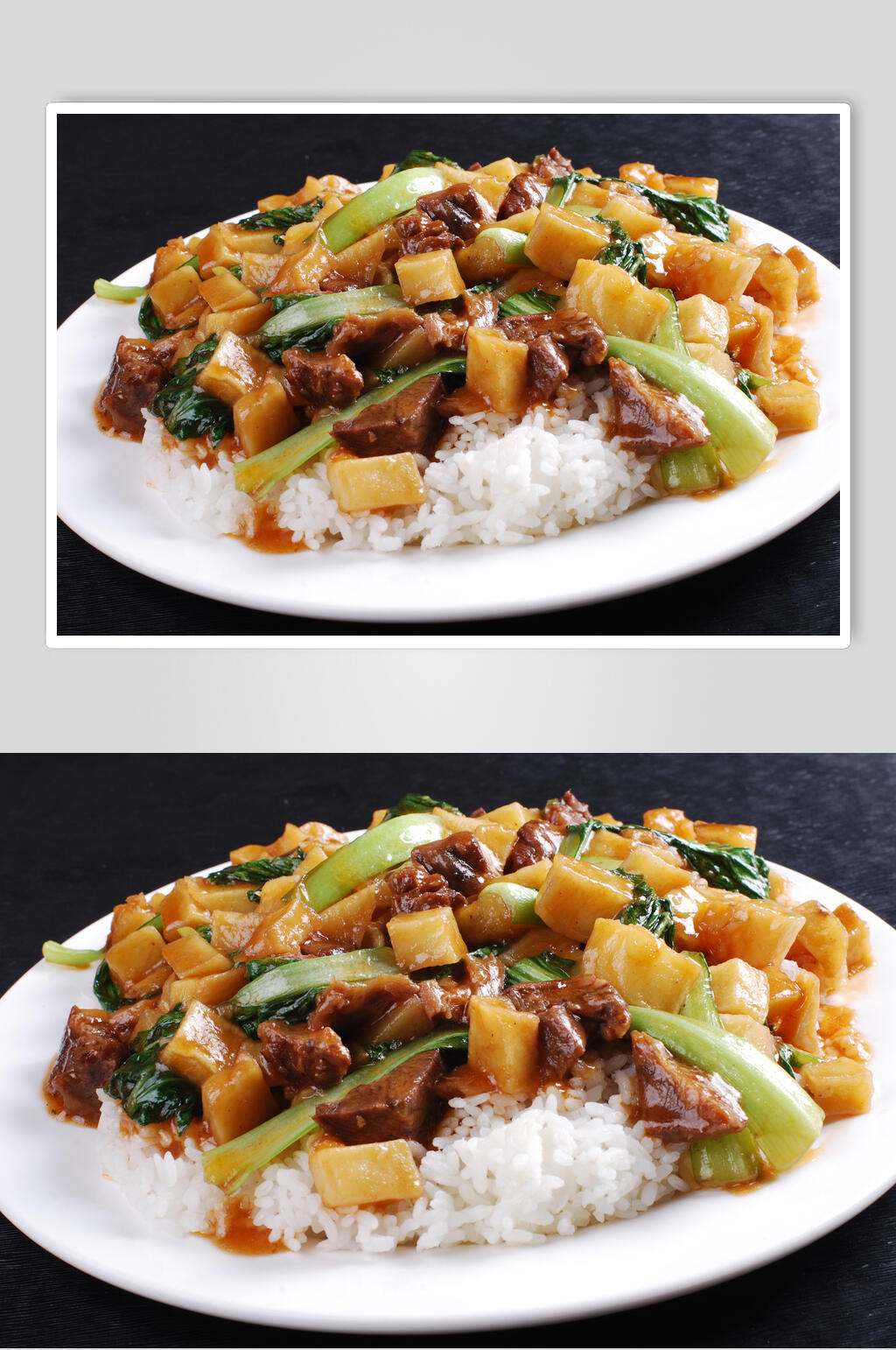 土豆牛腩扒饭食品高清图片素材