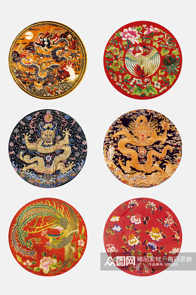 精致中国古代服饰纹样拷贝设计素材素材