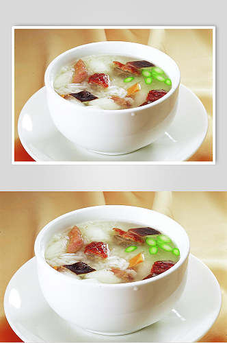 锦绣瓜粒汤泡饭美食图片