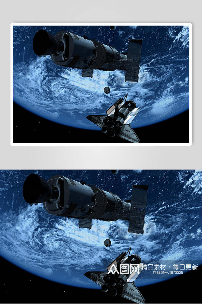 遥不可及太空人造卫星摄影图片素材