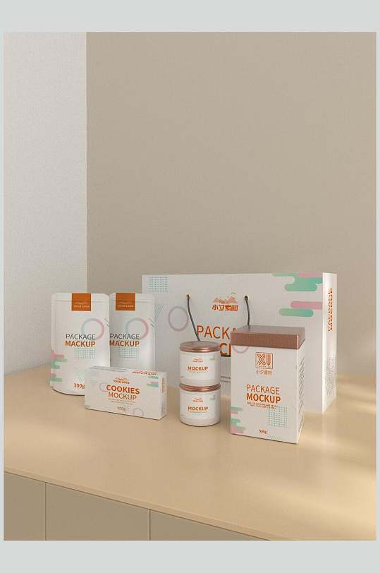 清新食品包装整套vi样机效果图