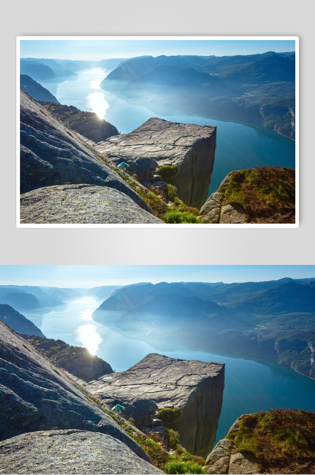 岩石山峰湖泊风景图片素材