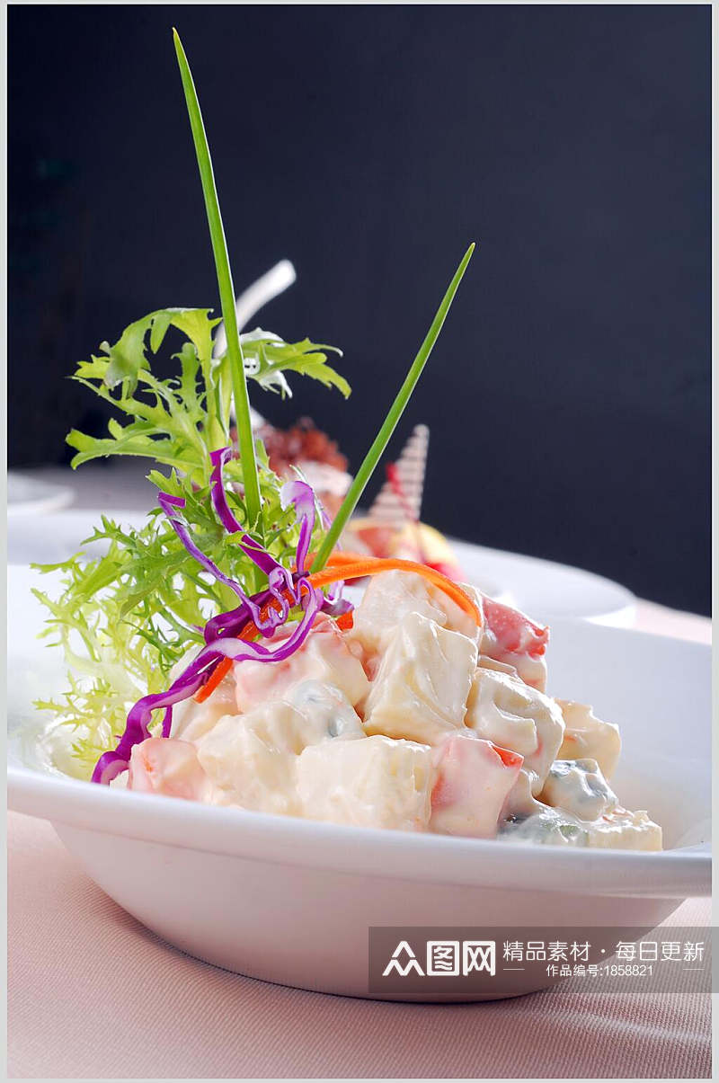 健康美味沙拉俄罗斯土豆沙拉美食图片素材