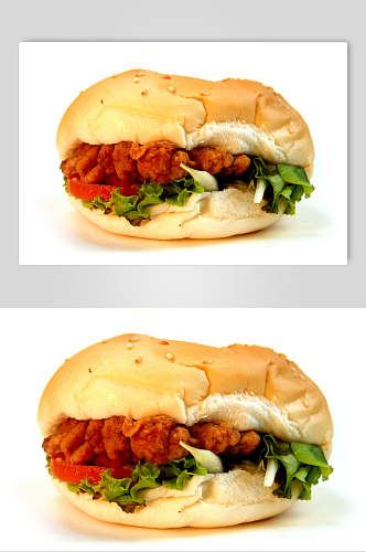 小吃汉堡摄影素材图片