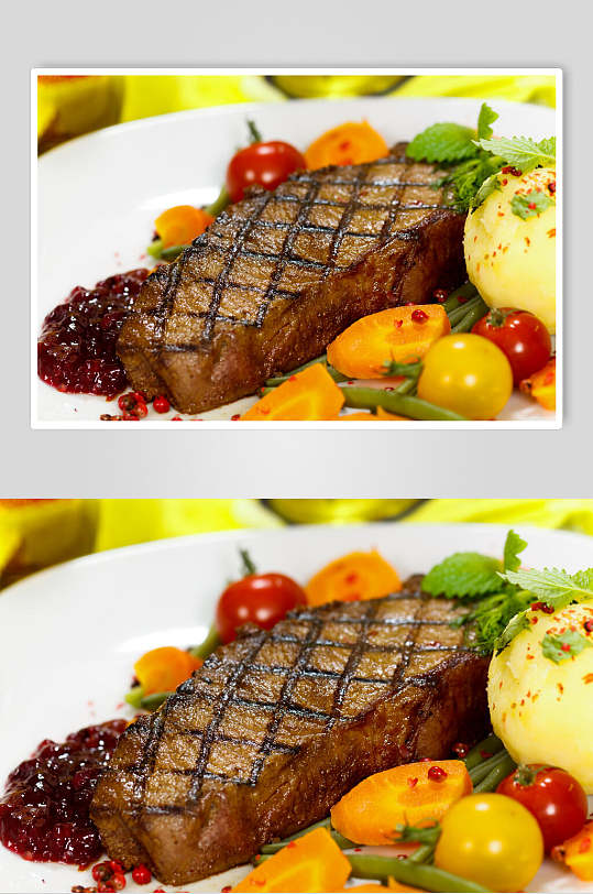 西冷牛排美食摄影背景图片