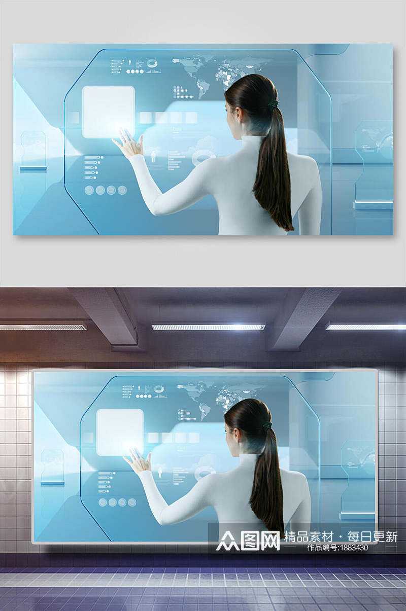 科技AI智能屏幕设计背景素材素材