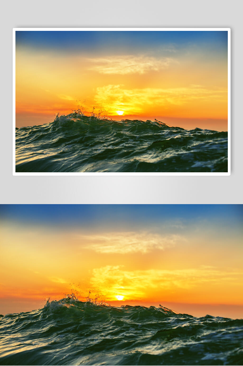 彩霞缤纷海水夕阳朝霞图片素材