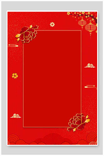 中国风简洁红色春节海报背景素材