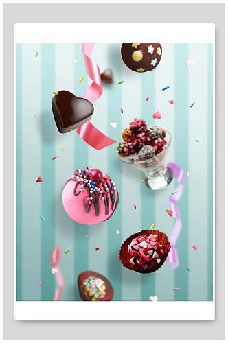 清新美食蛋糕甜品海报背景素材