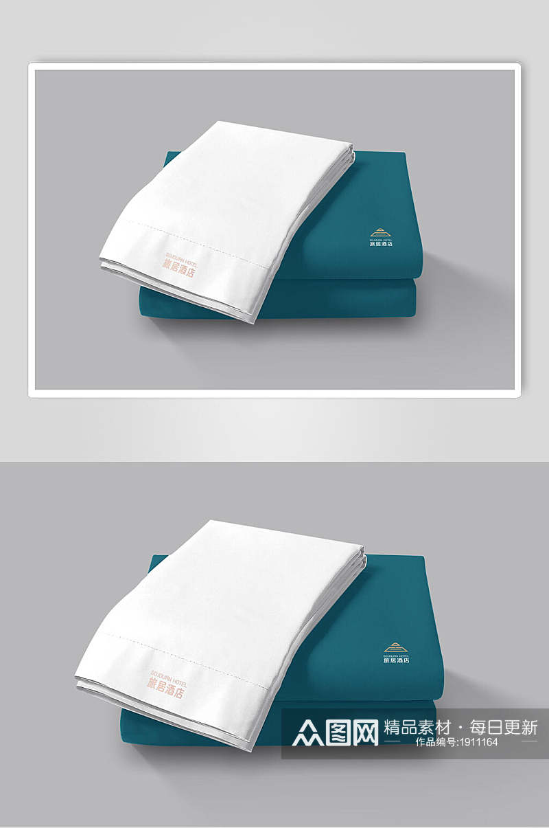 高端浴巾样机设计效果图素材