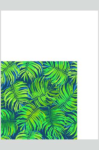 蓝绿色渐变热带植物设计素材