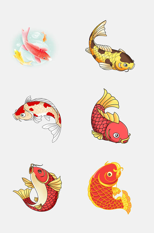 吉祥如意鲤鱼锦鲤设计元素