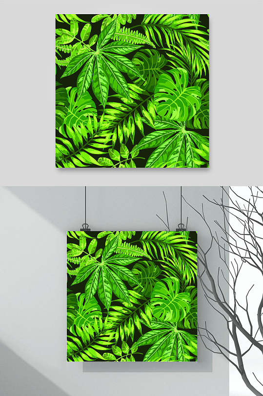 绿色夏季热带植物设计素材