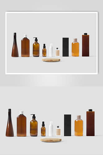 化妆品护肤品瓶子包装标签展示样机效果图