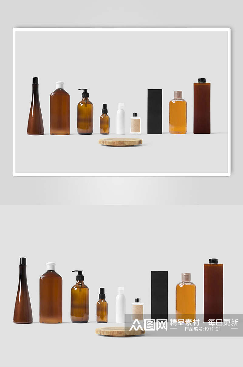 化妆品护肤品瓶子包装标签展示样机效果图素材