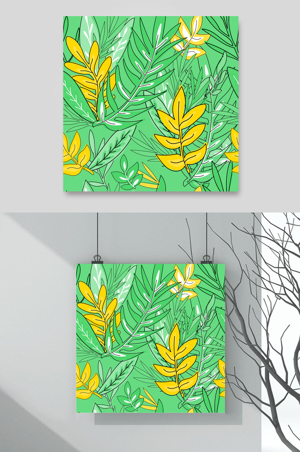 绿色植物无缝背景素材素材