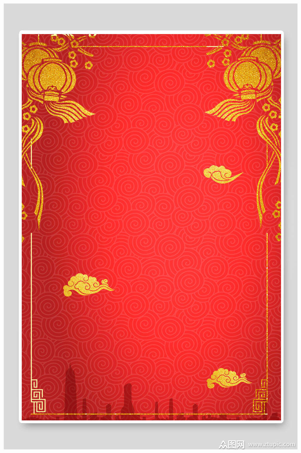 中式特色喜庆春节海报背景素材