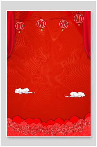 中式喜庆春节海报背景素材