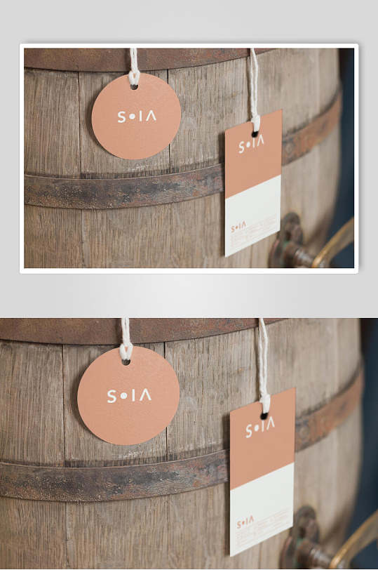 时尚淡雅标签吊牌样机效果图