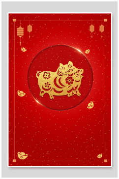 时尚高端红色春节海报背景素材