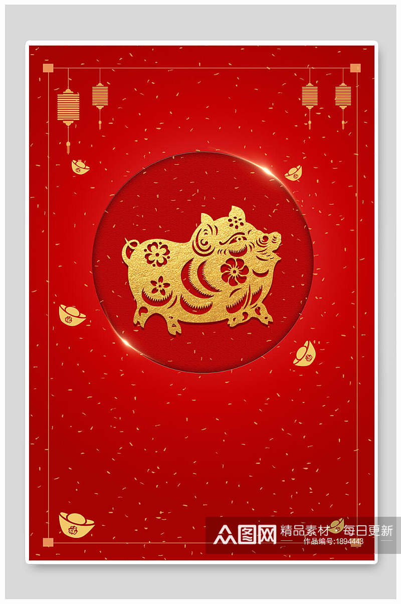 时尚高端红色春节海报背景素材素材