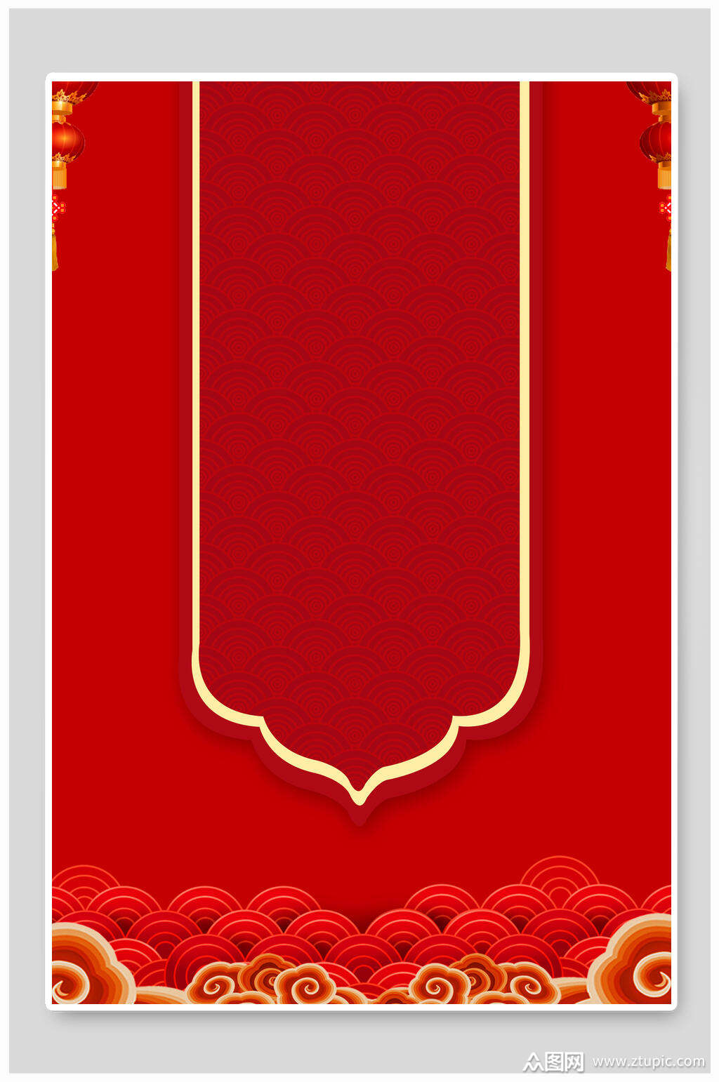 红色大气喜庆春节海报背景素材模板下载-编号1894252-众图网