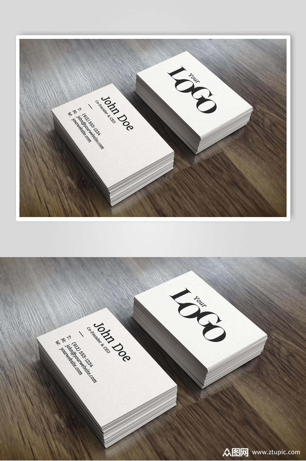 简洁名片样机正反面效果图模板下载-编号1911249-众图网