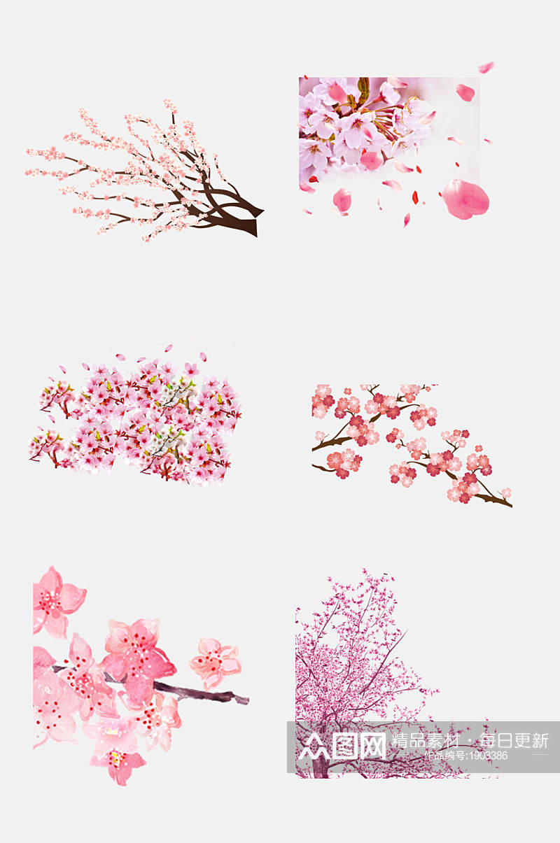 粉色唯美樱花花海免抠设计元素素材