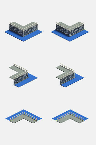 立体墙面砖墙免抠设计元素