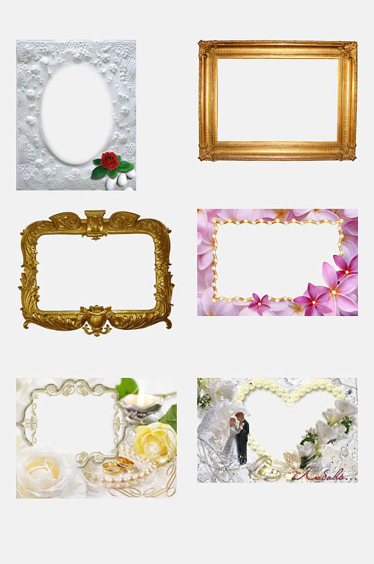 唯美浪漫精美画框免抠设计素材