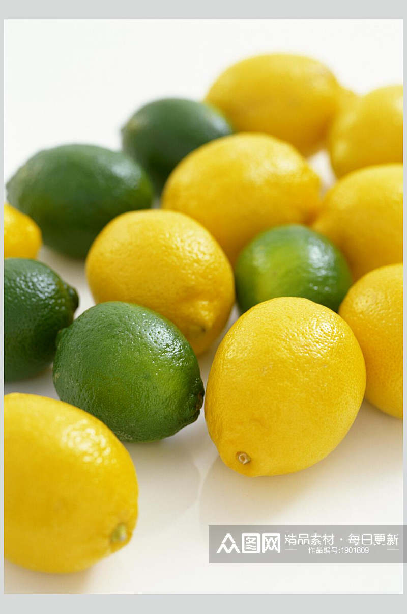 清晰黄绿柠檬蔬果图片素材
