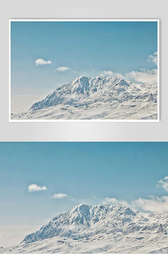 雪山蓝天风景图片