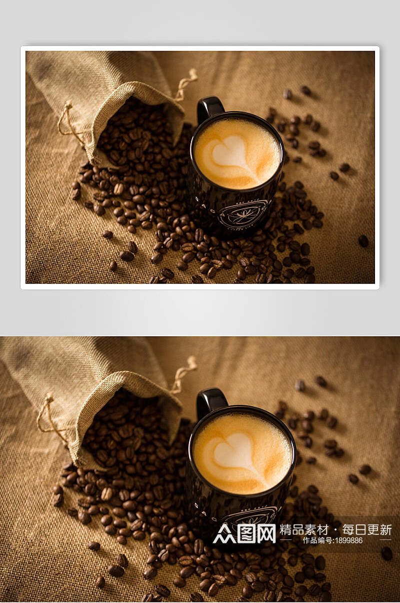 咖啡豆拉花图片素材
