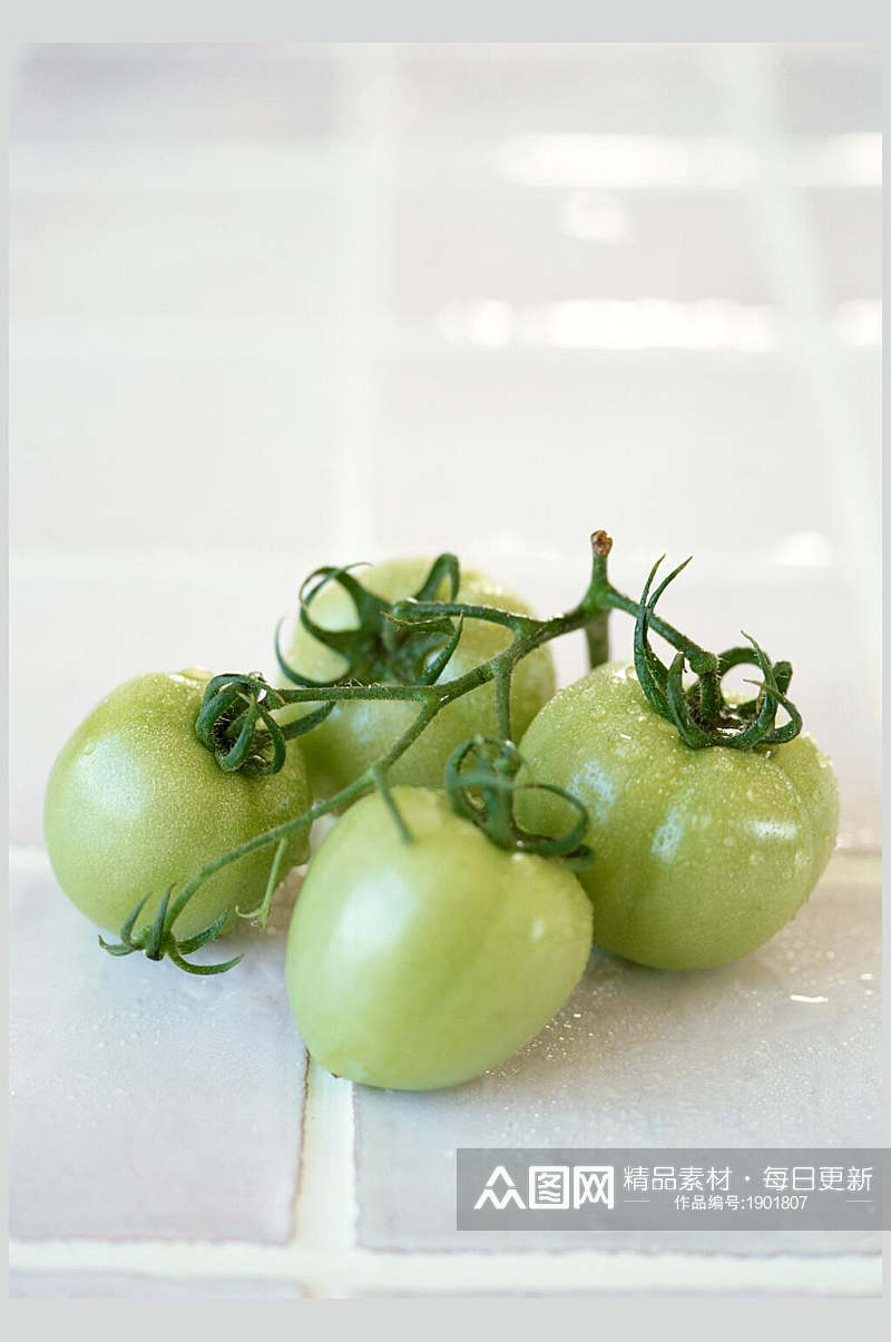 绿色小柿子圣女果蔬果图片素材