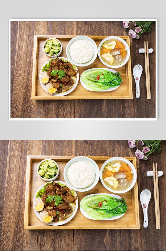 简餐快餐美食实拍图片