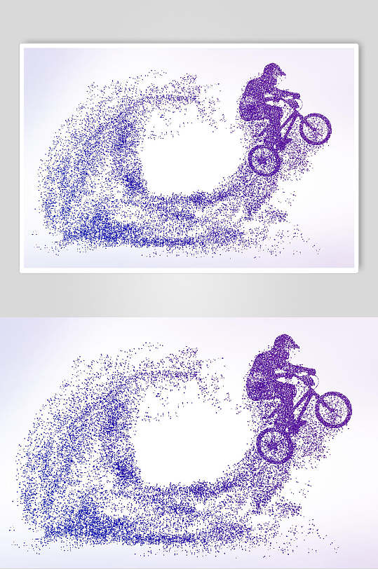 自行车表演粒子剪影设计素材