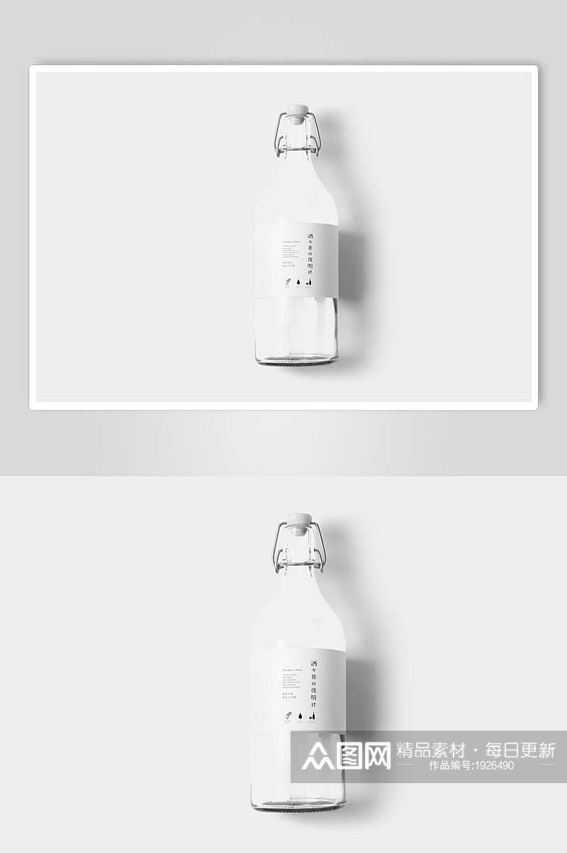 玻璃瓶子包装样机效果图素材