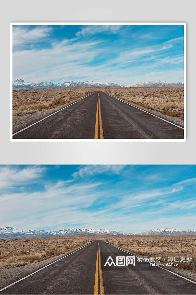 对称公路风景图片素材