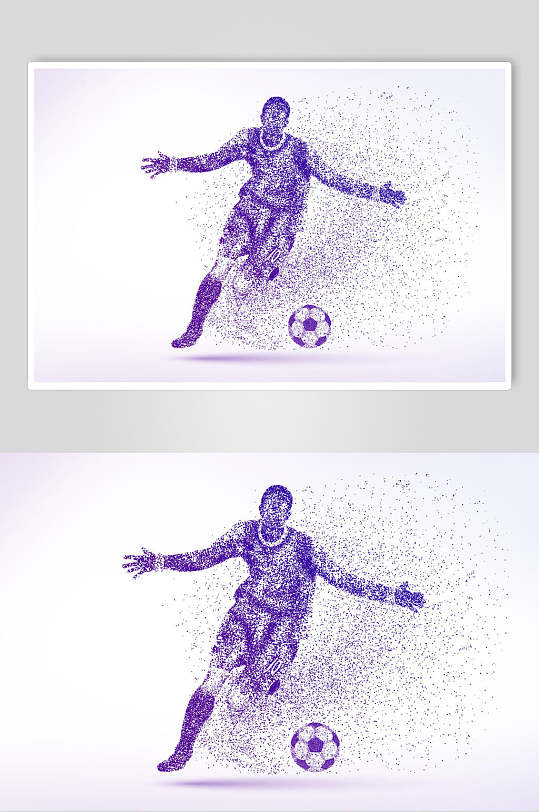 人物足球粒子剪影设计素材