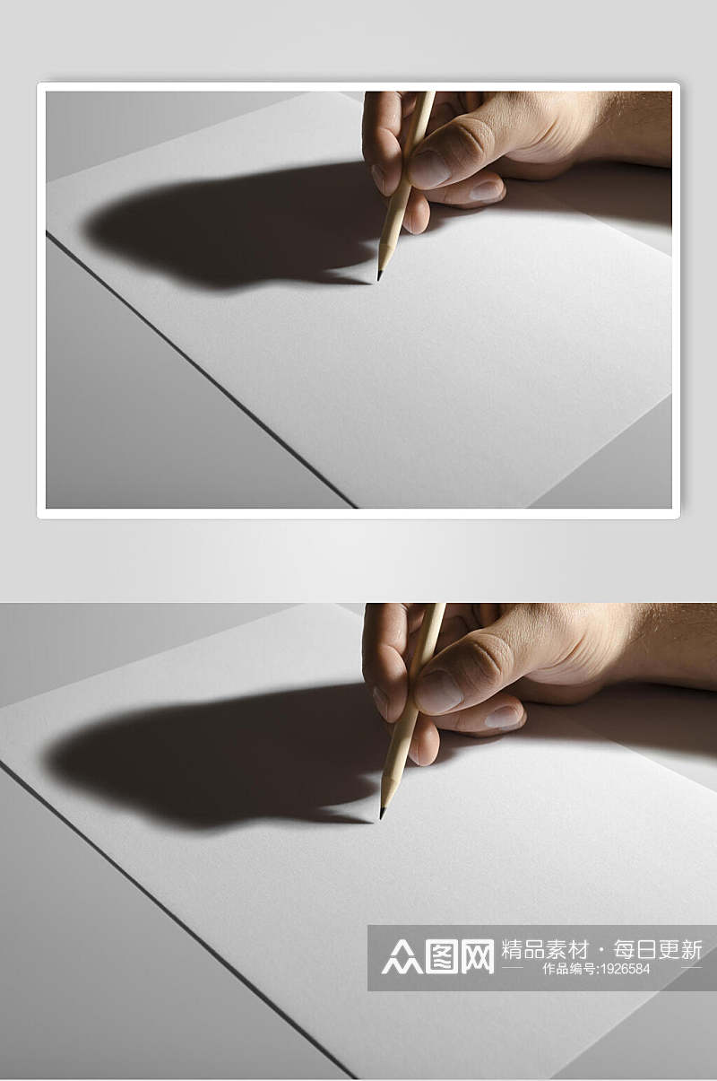 长阴影白纸样机设计效果图素材