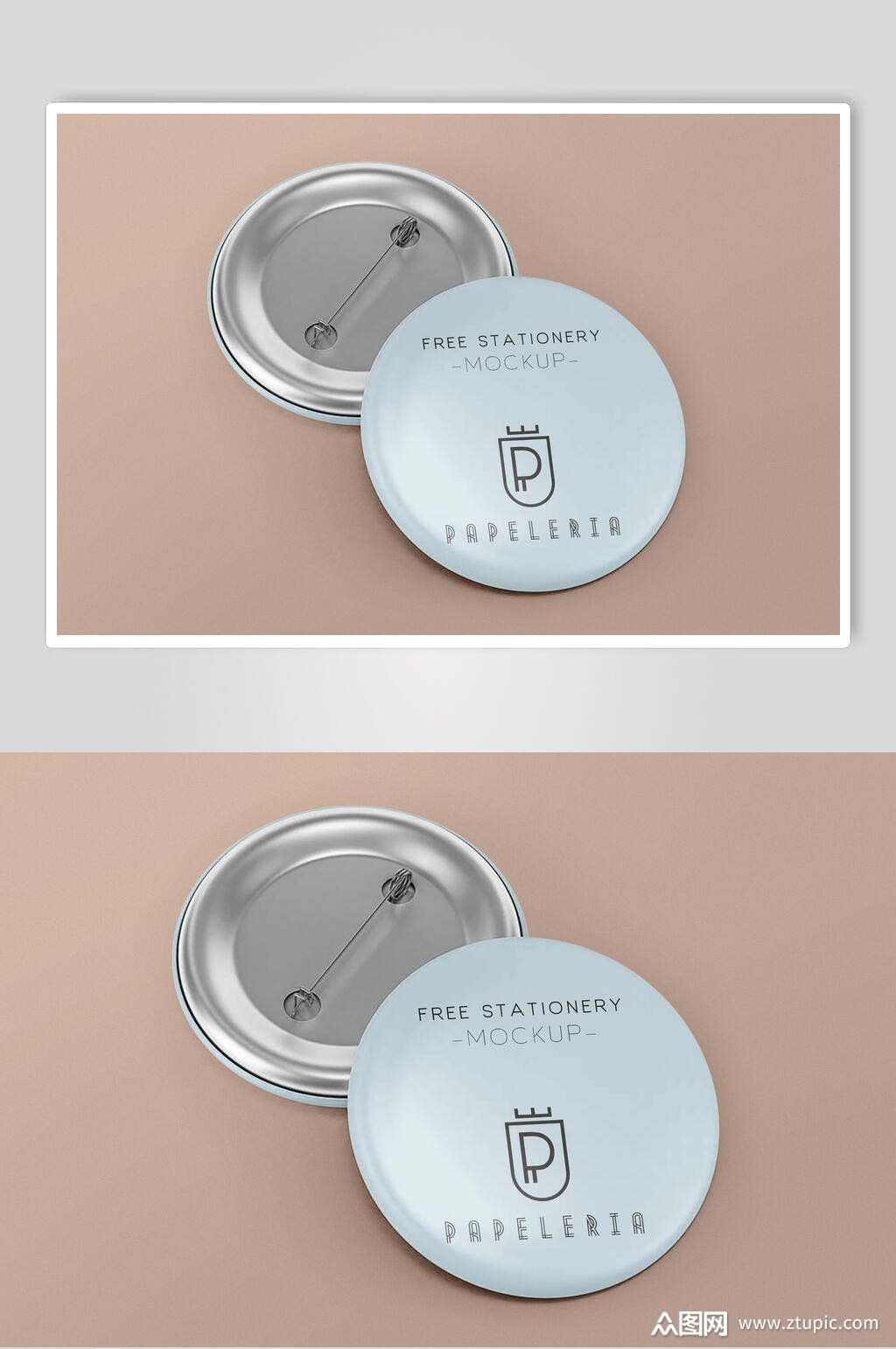 文创浅色胸针样机设计