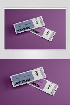 紫色可撕门票优惠券样机效果图