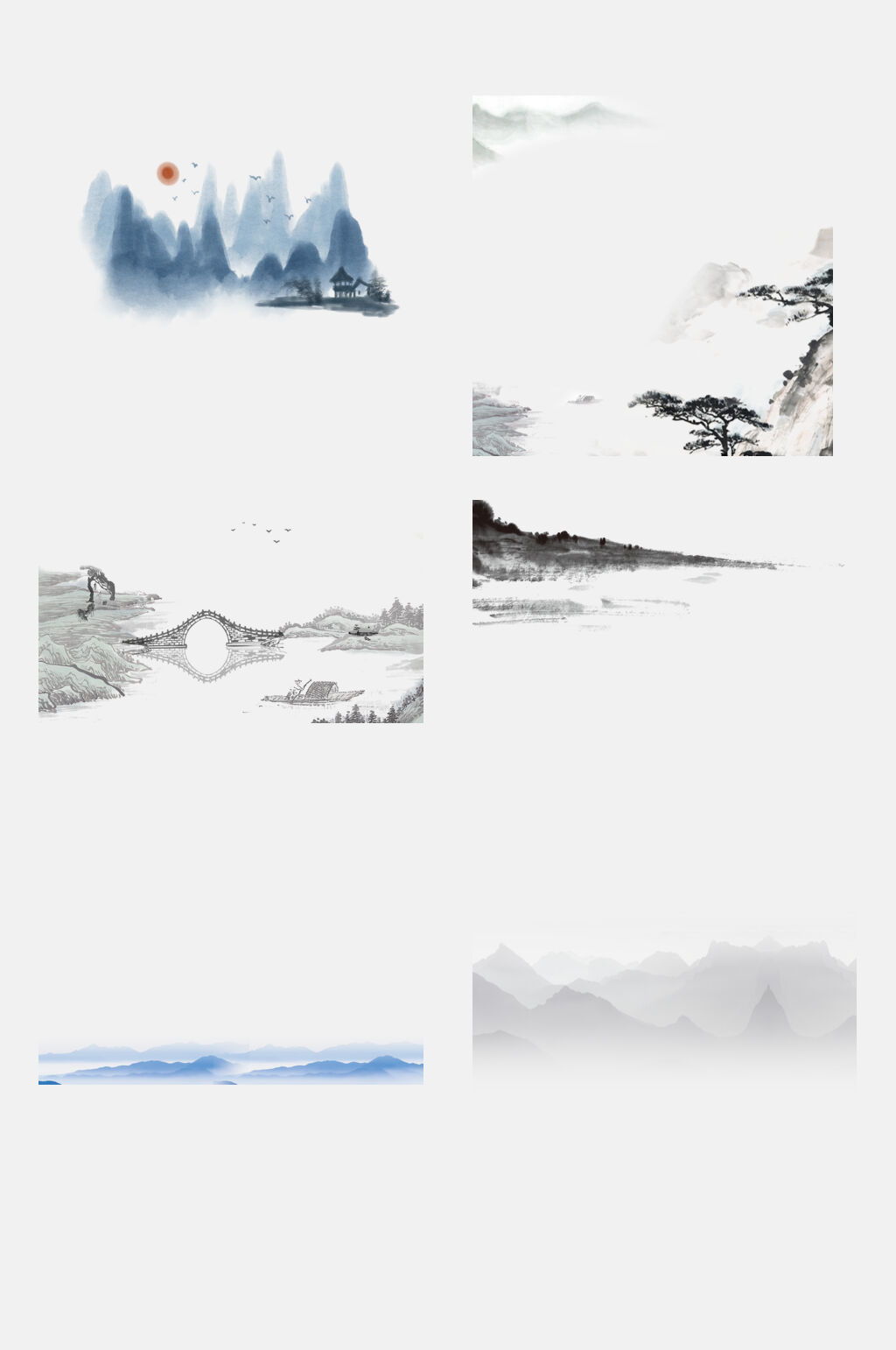 中国风水墨山水景区免抠素材素材