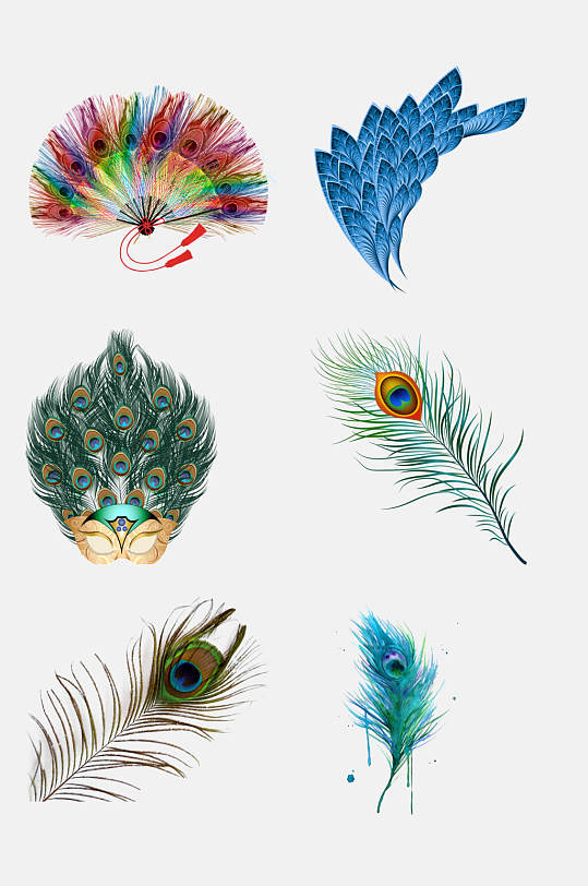 时尚孔雀羽毛免抠设计元素
