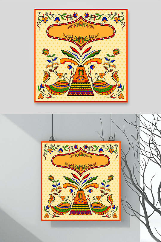 唯美异域风情民族图案矢量素材