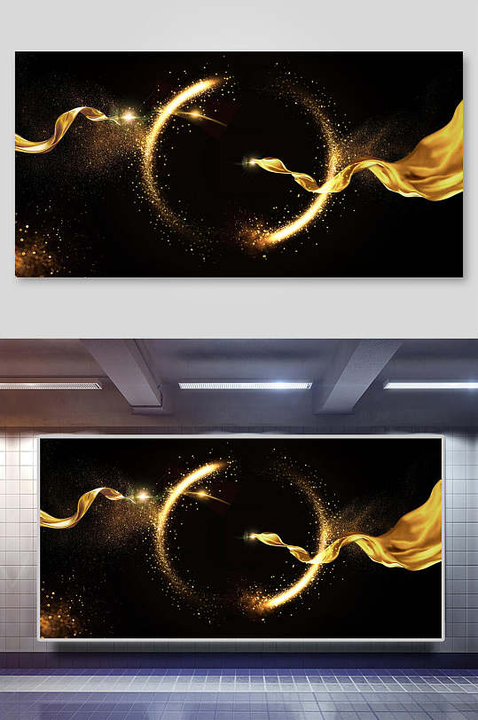 黑金创意高端企业会议年会签约仪式背景素材