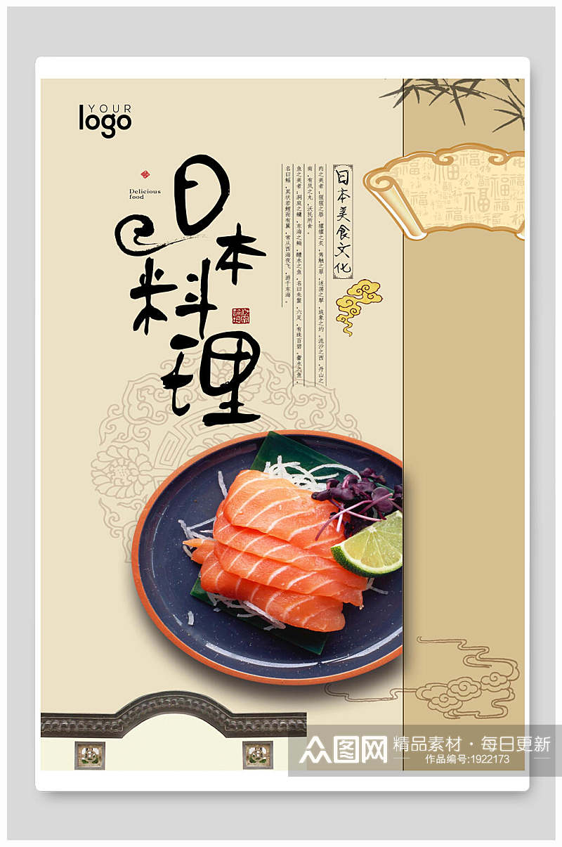 日式日本料理美食海报素材